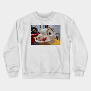 Unfinished pasted grid Chinese Dragon mask Crewneck Sweatshirt